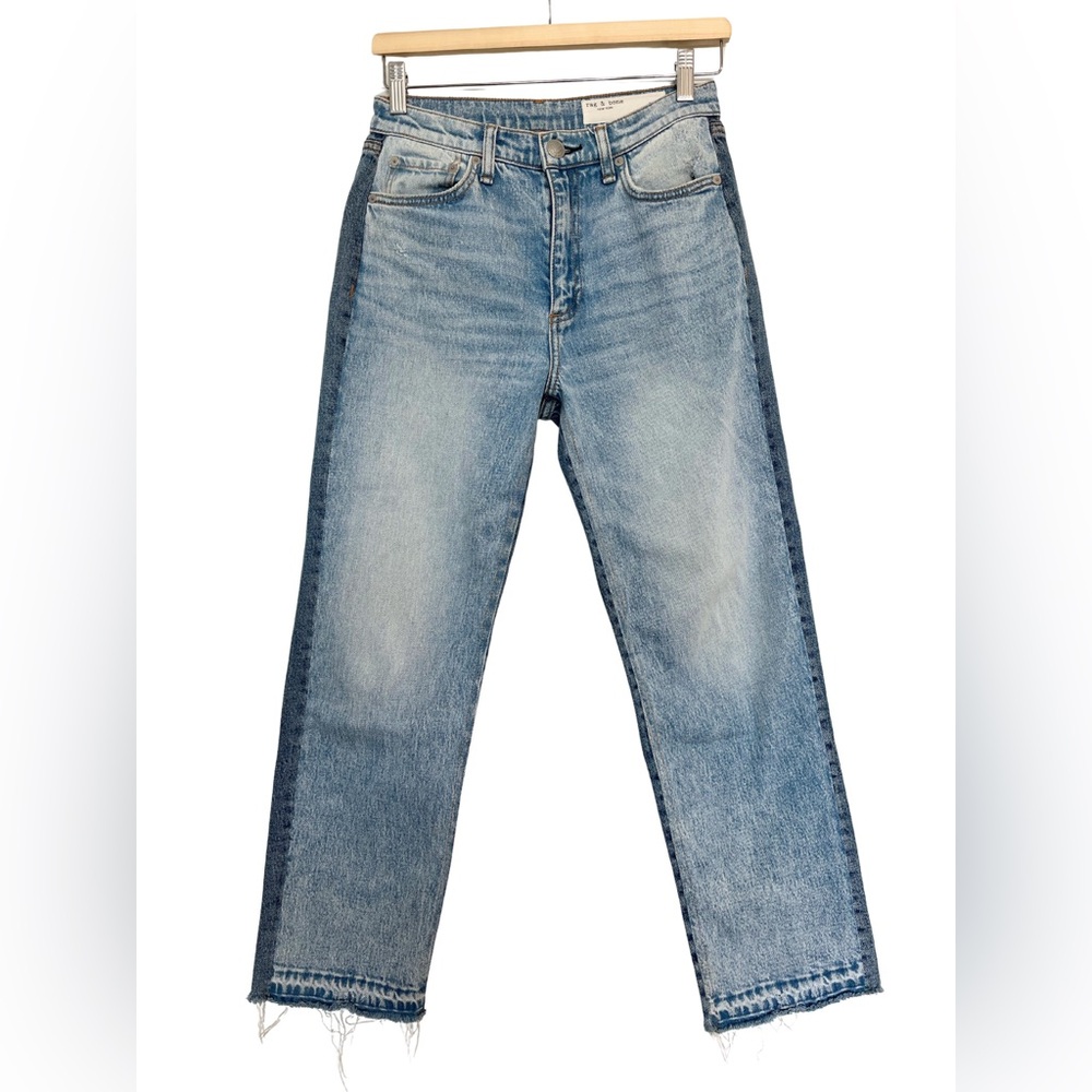Rag & Bone Harlow Two-tone Straight Jeans